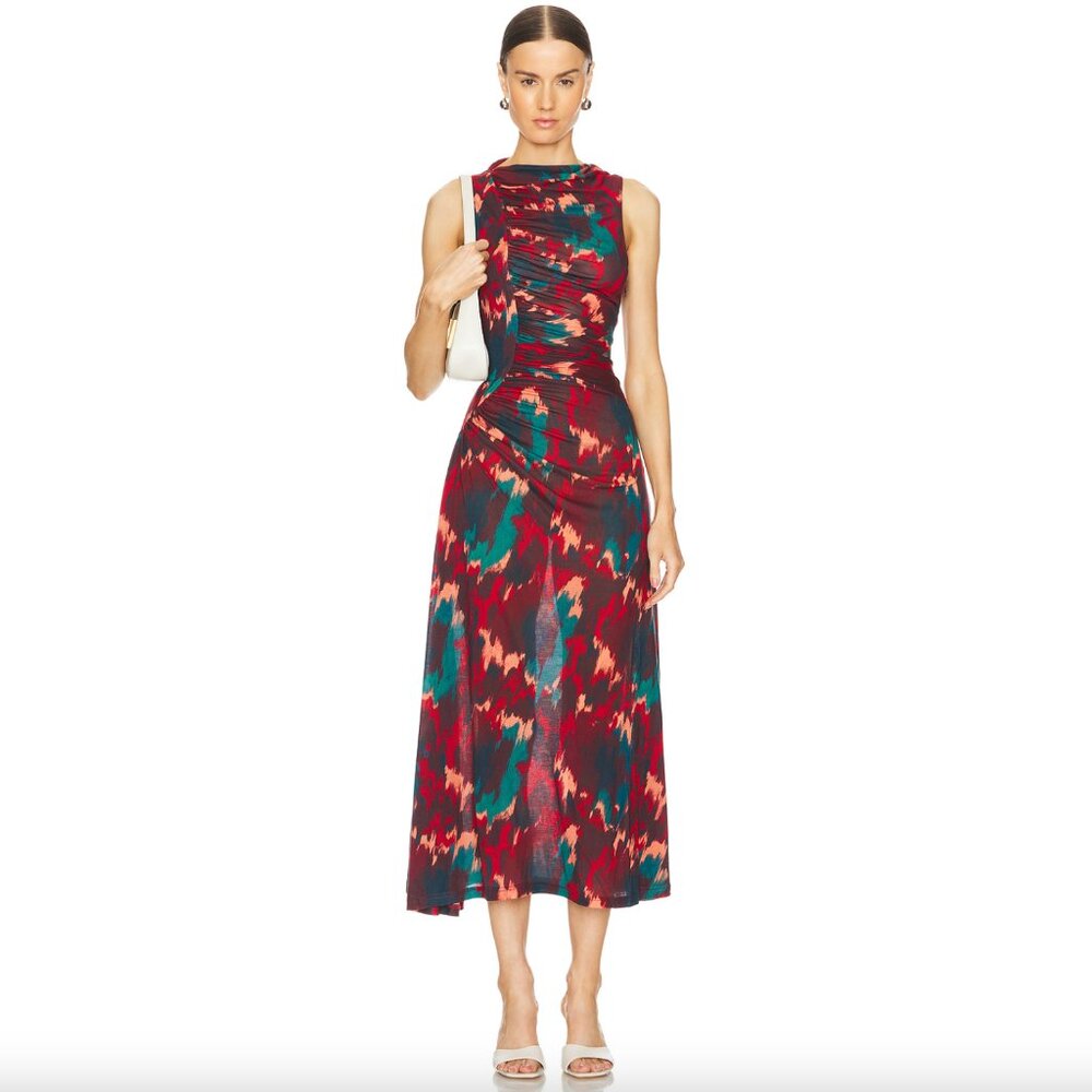 Ulla Johnson Red and Green Maxi Dress